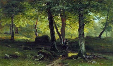 in the grove 1865 classical landscape Ivan Ivanovich Oil Paintings